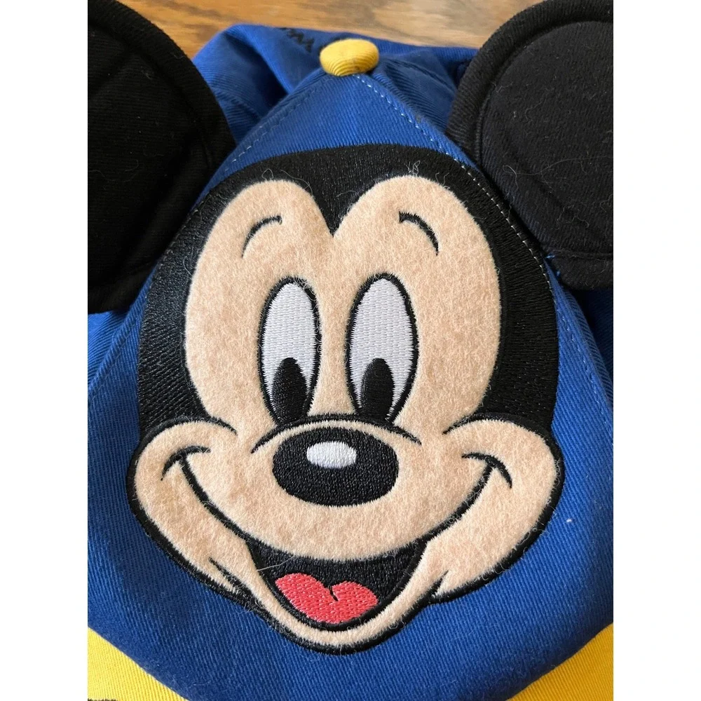 Walt Disney World Kids Mickey Mouse Blue Yellow Snapback Hat with Ears Youth
